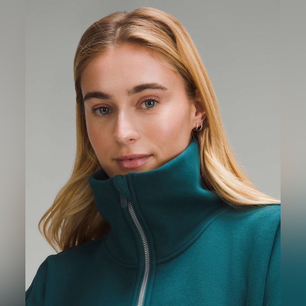 Lululemon Thick Fleece Half Zip Funnel Neck Pullover Teal XL/XXL - Picture 14 of 15